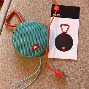 JBL Clip 2 Bluetooth Speaker - Teal and Orange